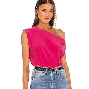 Norma Kamali Sz L Drop Shoulder Top in Orchid Pink